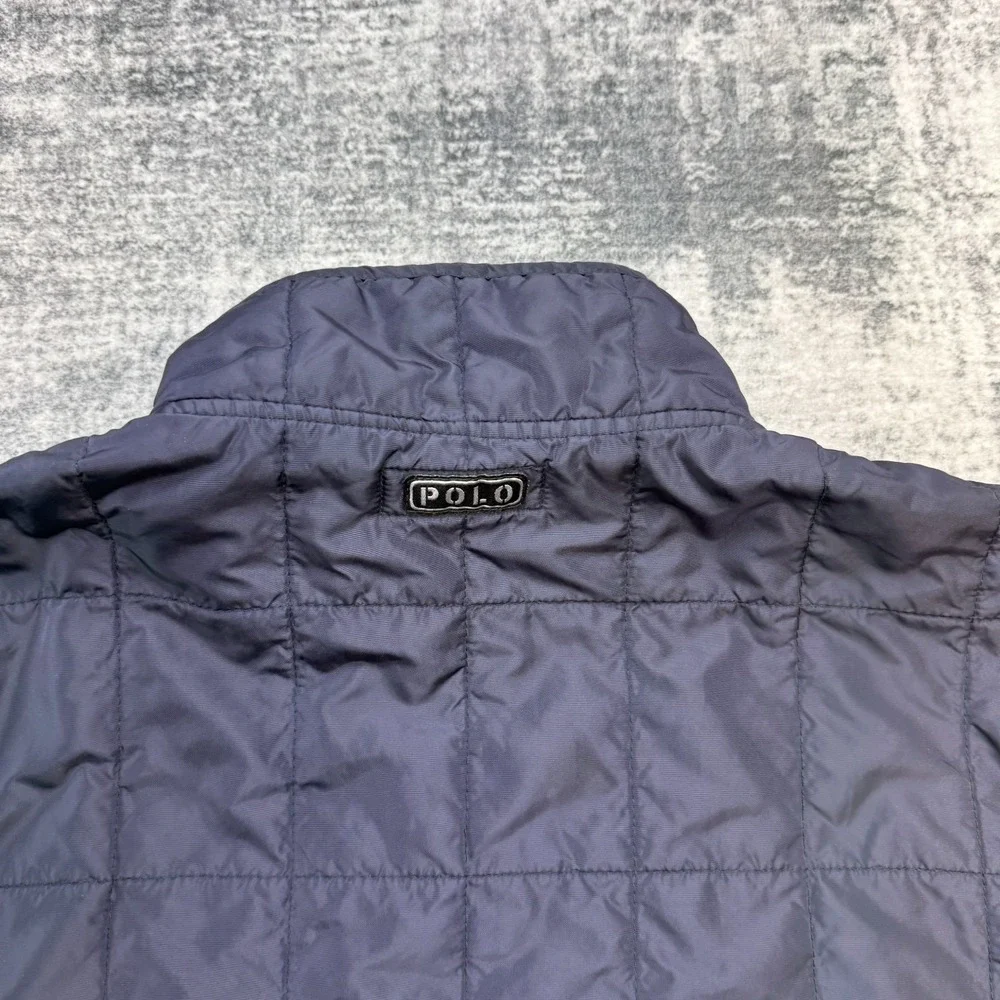VTG Polo Ralph Lauren Jacket Mens XL Navy Blue Quilted Windbreaker Bomber 90s